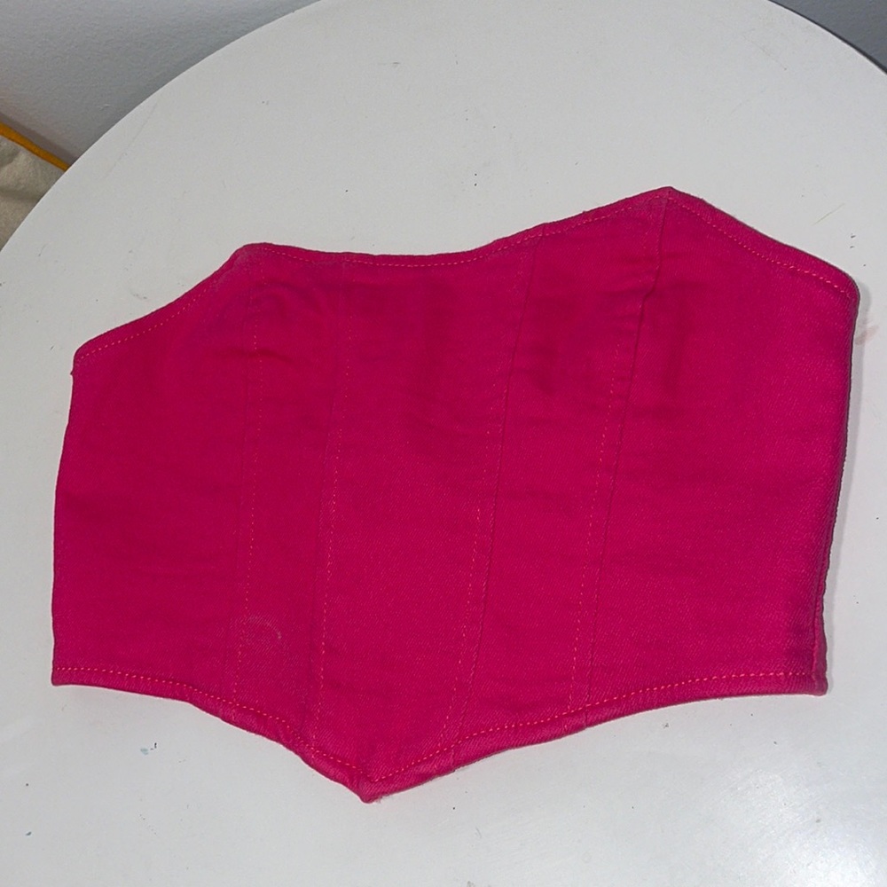 NWT Adika brand Barbie pink tube top corset back buttons size small💗